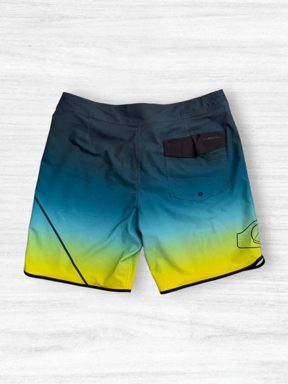 Quiksilver Highline Board Shorts Mens 36 Ombre Surf Swim Beach Trunks Blue Green
